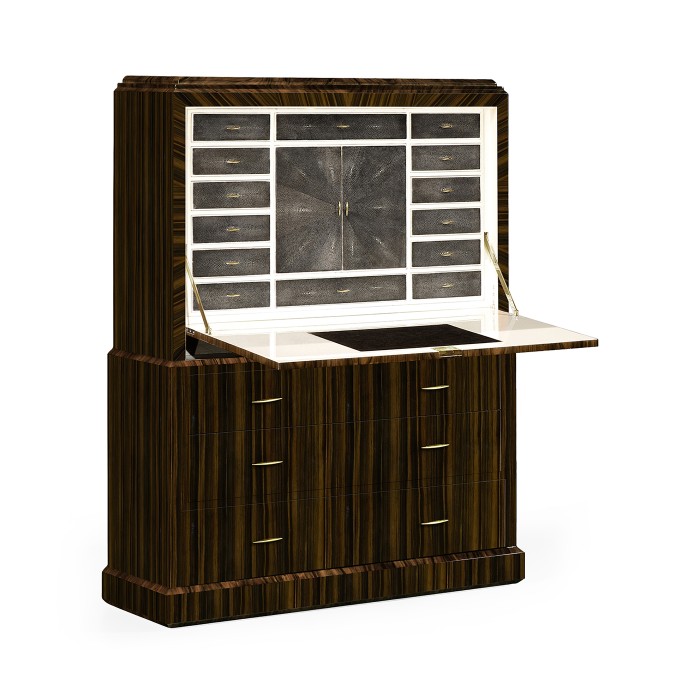 Art Deco Macassar Ebony High Lustre Secretaire
