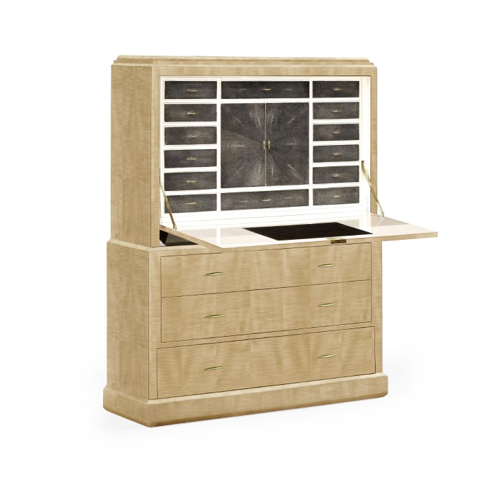 Art Deco Style Secretaire with Brass