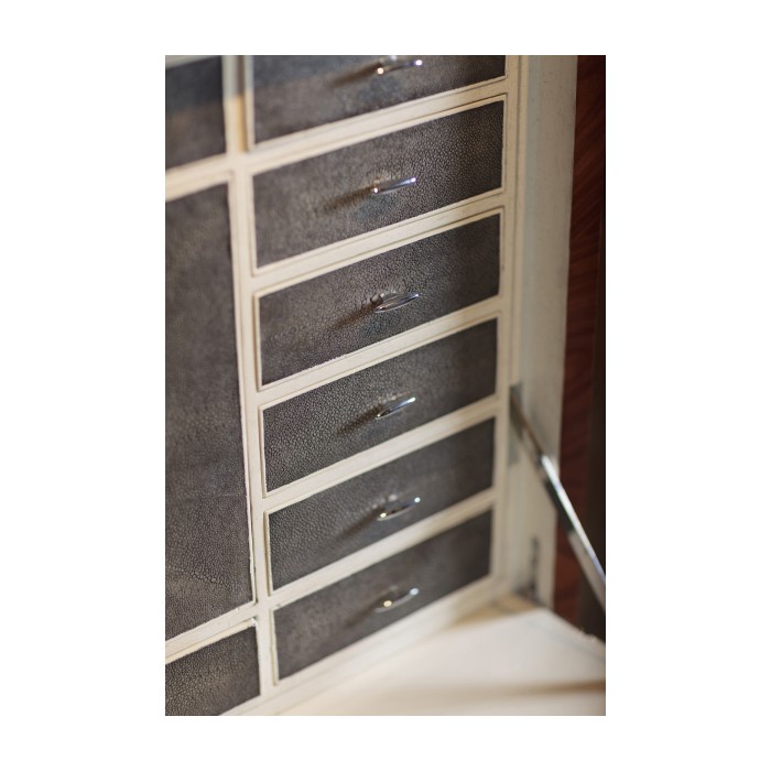 Art Deco High Lustre Secretaire with Brass