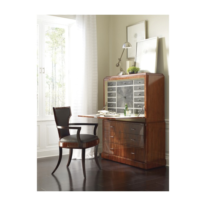 Art Deco Satin Secretaire with Brass