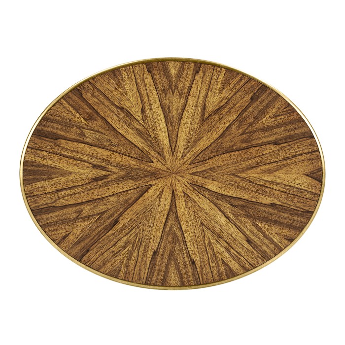 Argentinian walnut veneered oval side table