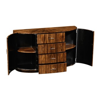 Art Deco demilune sideboard with stainless steel (High lustre)