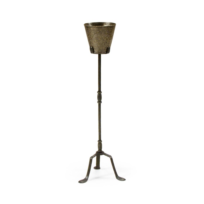 Textured Brass & Iron Planter