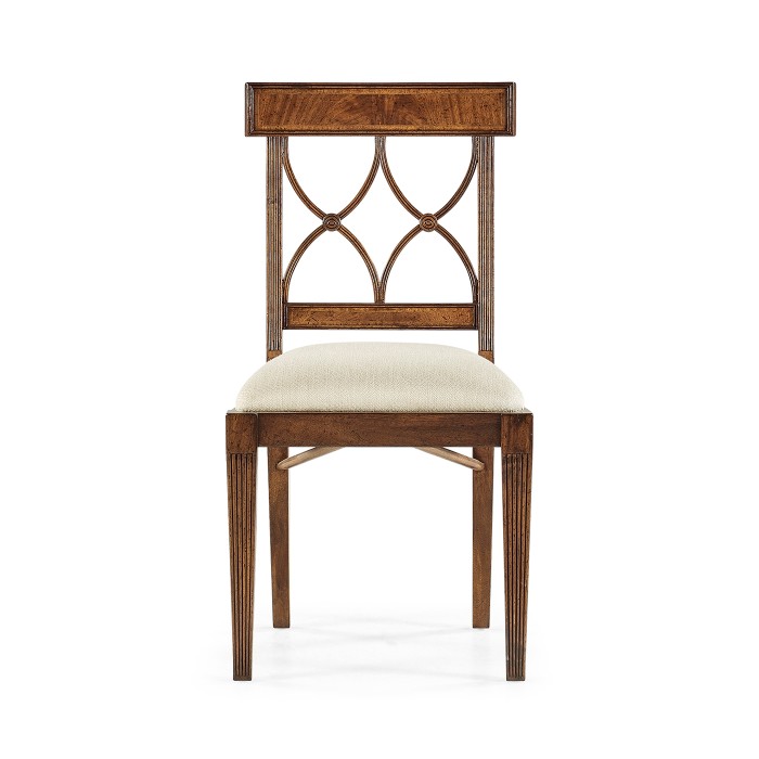 Regency Crotch Walnut Curved Back Side Chair