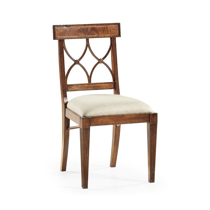 Regency Crotch Walnut Curved Back Side Chair