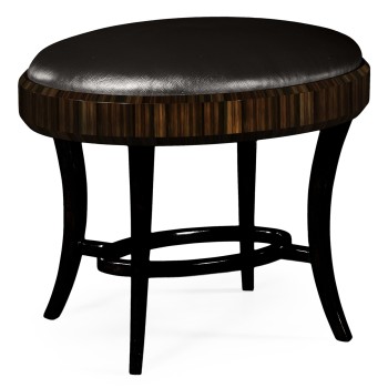 Rectangular Art Deco Macassar Ebony High Lustre Dressing Stool
