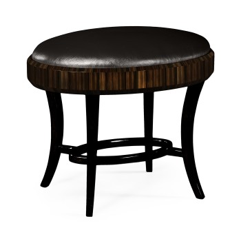 Rectangular Art Deco Macassar Ebony High Lustre Dressing Stool