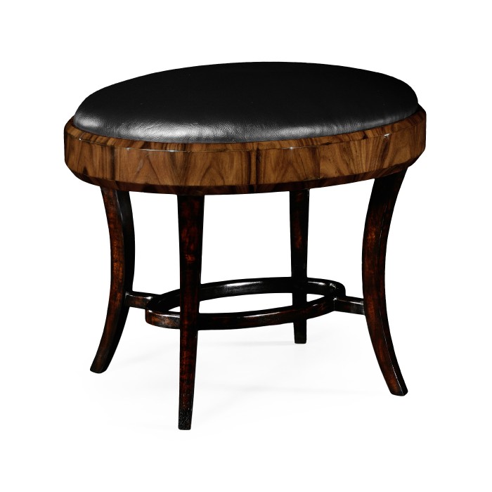 Rectangular Art Deco Santos Rosewood Satin Dressing Stool