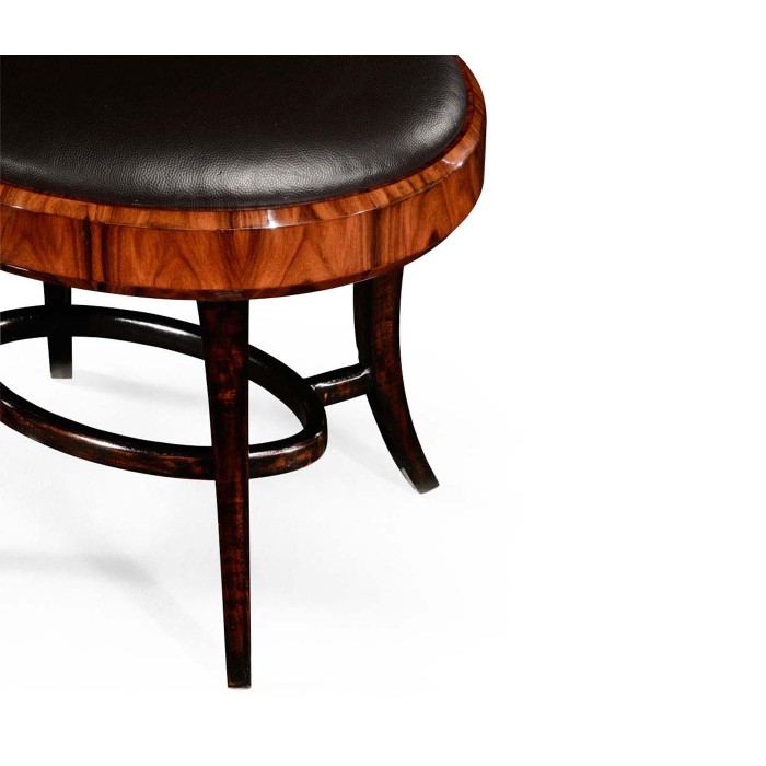 Rectangular Art Deco Santos Rosewood Satin Dressing Stool