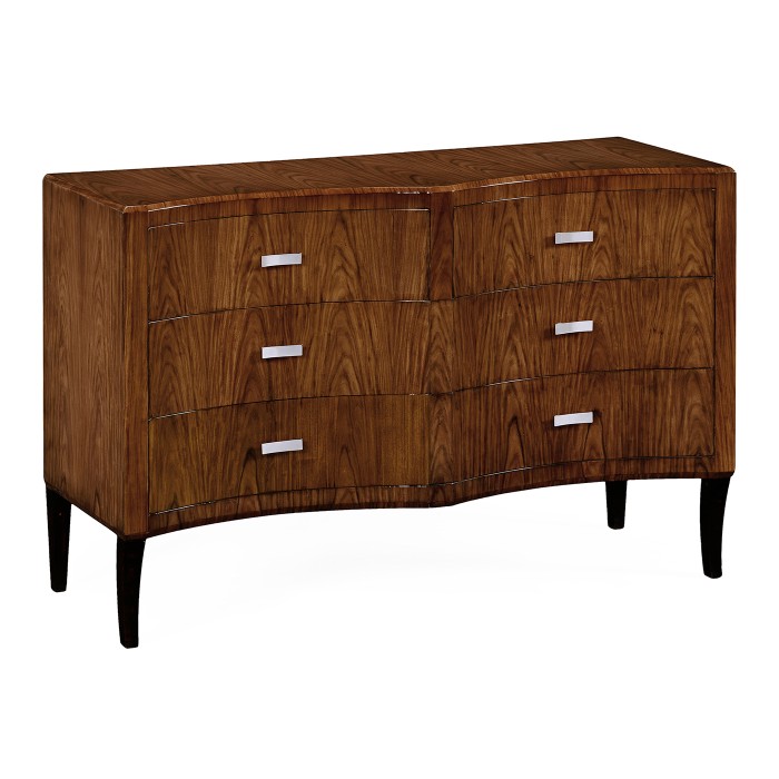 Art Deco double concave chest of drawers with stainless steel (High lustre)