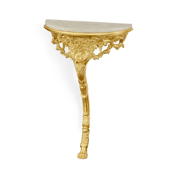 Carved & Gilded Bracket Console (Scagliola Top)