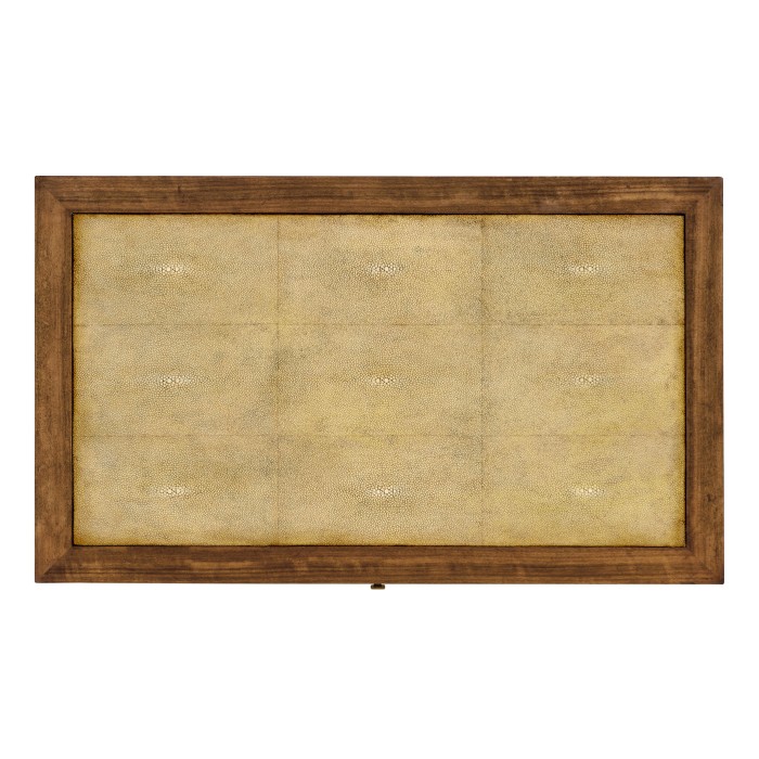Ivory Shagreen Rectangular Sofa Table with Drawer