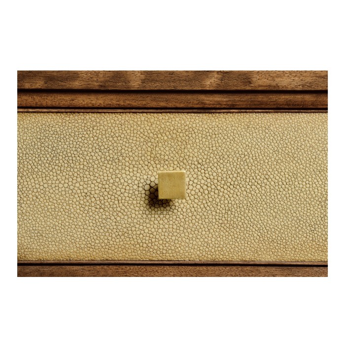 Ivory Shagreen Rectangular Sofa Table with Drawer