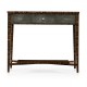 Faux Macassar Ebony & Anthracite Shagreen Sofa Table