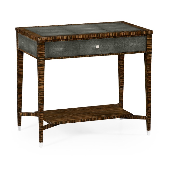 Faux Macassar Ebony & Anthracite Shagreen Sofa Table
