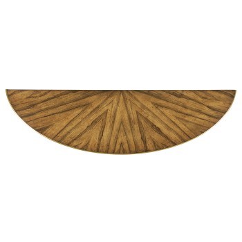 Argentinian walnut veneered demilune console