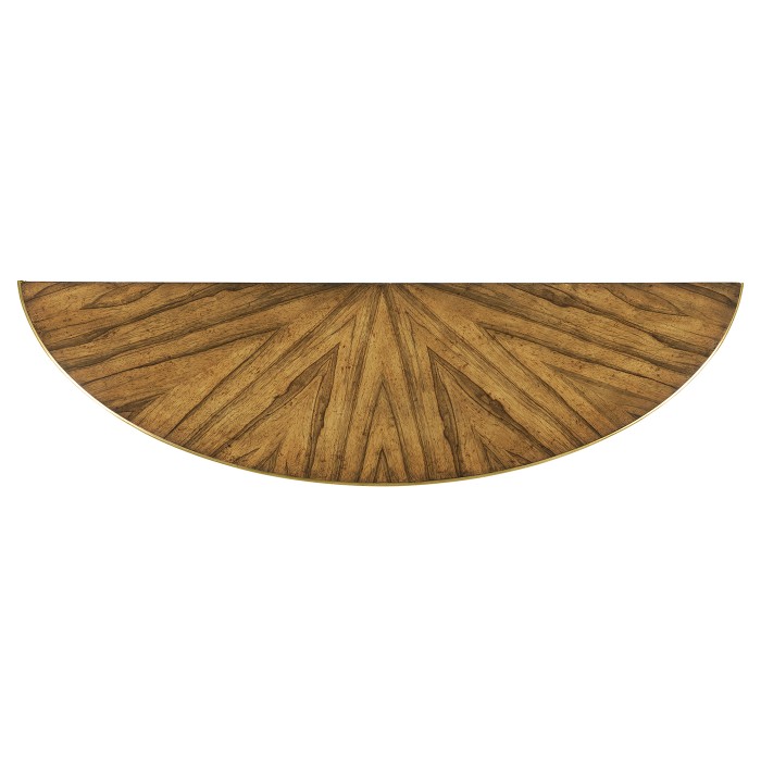 Argentinian walnut veneered demilune console
