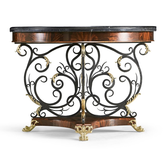 Baroque Wrought Iron & Brass Centre Table