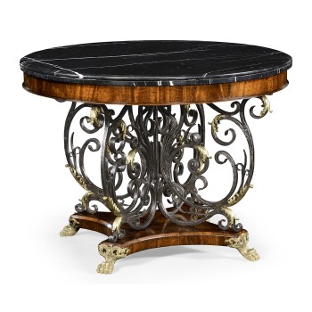 Baroque Wrought Iron & Brass Centre Table