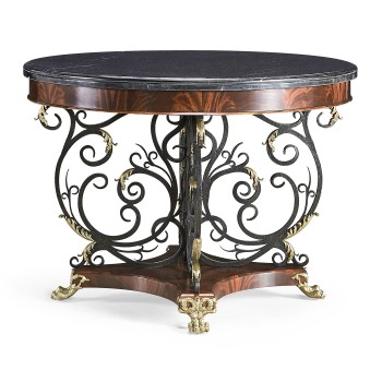 Baroque Wrought Iron & Brass Centre Table