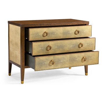 Ivory Faux Shagreen 3-Drawer Chest of Drawers