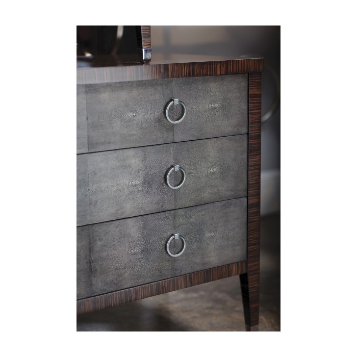 Ivory Faux Shagreen 3-Drawer Chest of Drawers