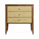 Ivory Faux Shagreen Bedside Chest of Drawers