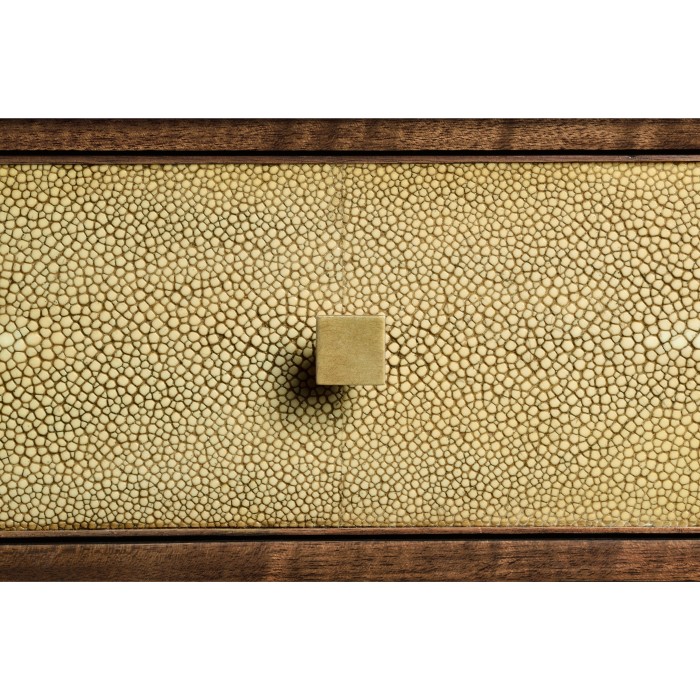 Ivory Faux Shagreen Console