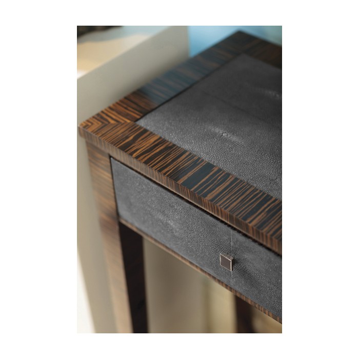 Faux Macassar Ebony & Anthracite Shagreen Console