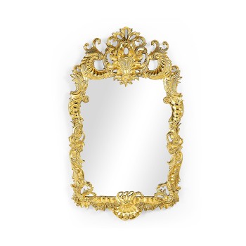 Finely carved & gilded rococo style mirror