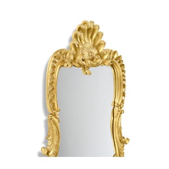 Tall Gilded Mirror with Scallop Shell