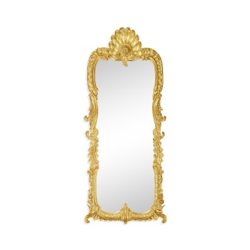 Tall Gilded Mirror with Scallop Shell