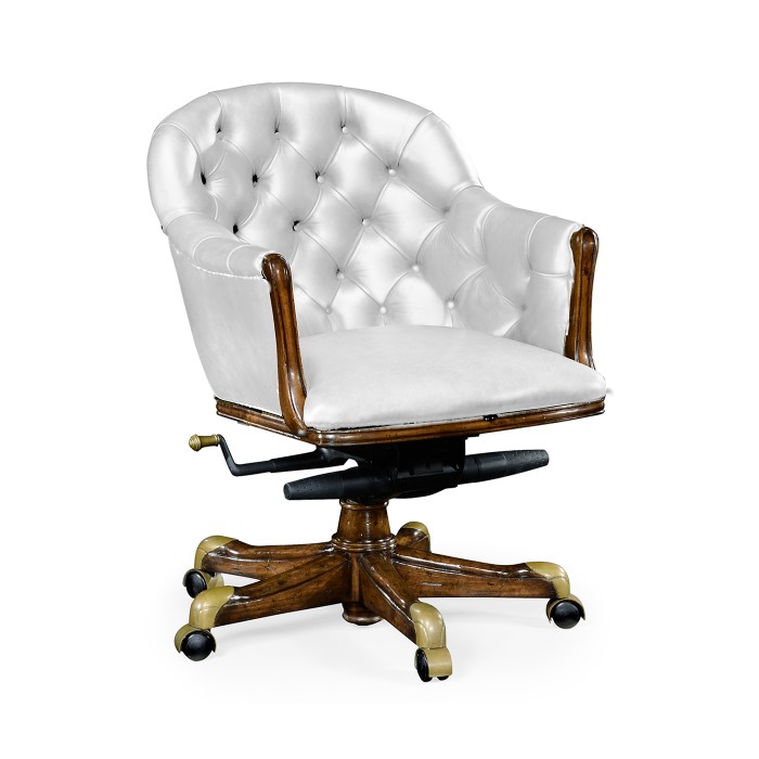 Chesterfield Style Walnut Office Chair