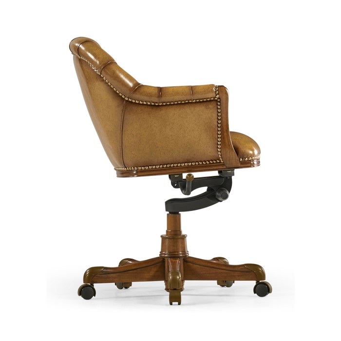 Chesterfield Style Walnut Office Chair