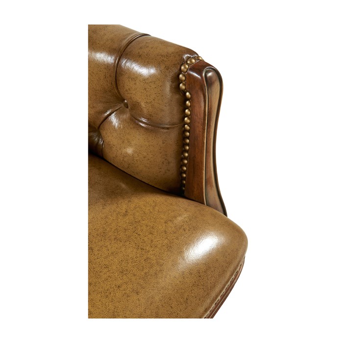 Chesterfield Style Walnut Office Chair