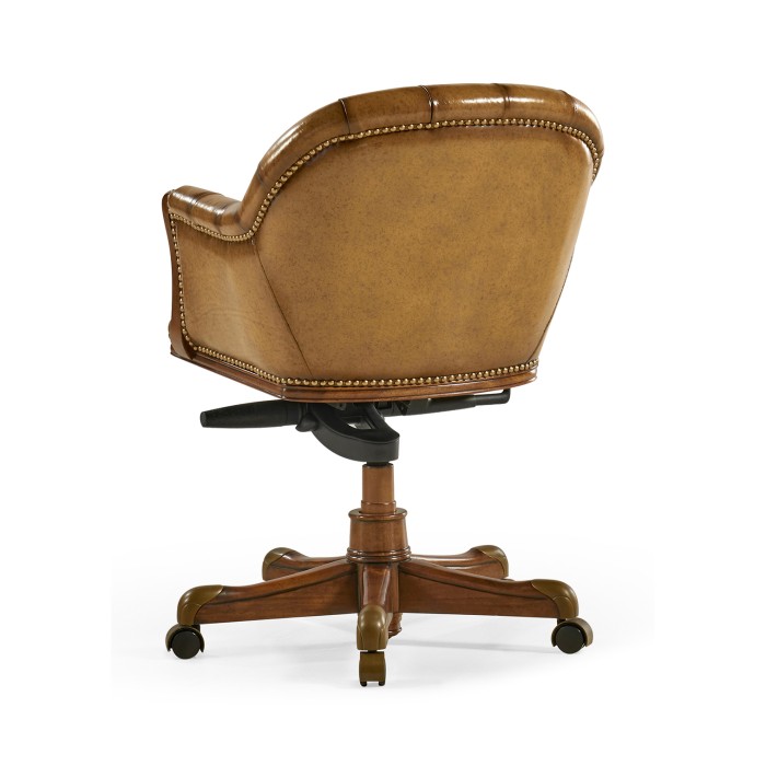 Chesterfield Style Walnut Office Chair