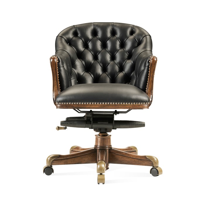 Chesterfield Style Walnut Office Chair