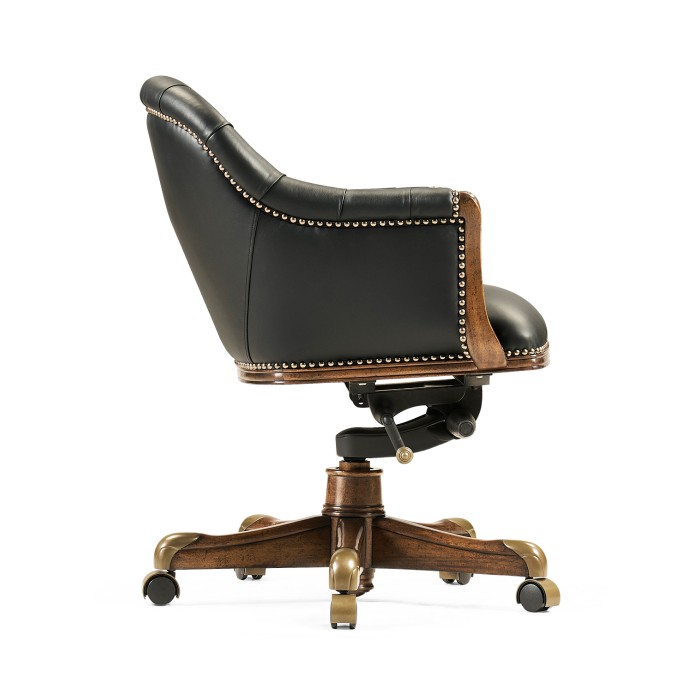 Chesterfield Style Walnut Office Chair