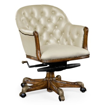 Chesterfield Style Walnut Office Chair