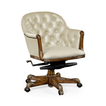 Chesterfield Style Walnut Office Chair