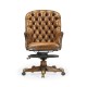 Chesterfield Style High Back Walnut Office Chair