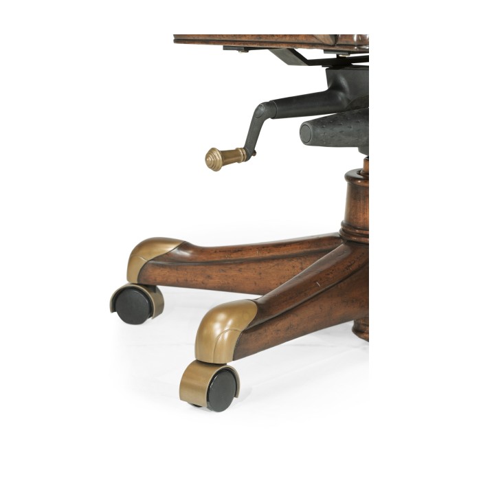 Chesterfield Style High Back Walnut Office Chair
