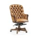 Chesterfield Style High Back Walnut Office Chair