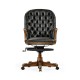 Chesterfield Style High Back Walnut Office Chair