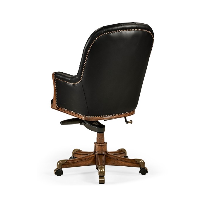 Chesterfield Style High Back Walnut Office Chair