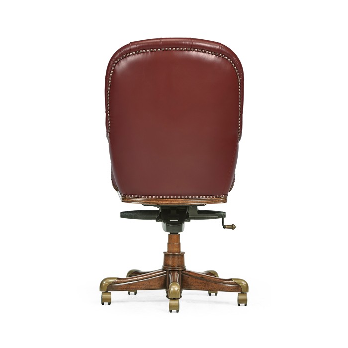 Chesterfield Style High Back Walnut Office Chair
