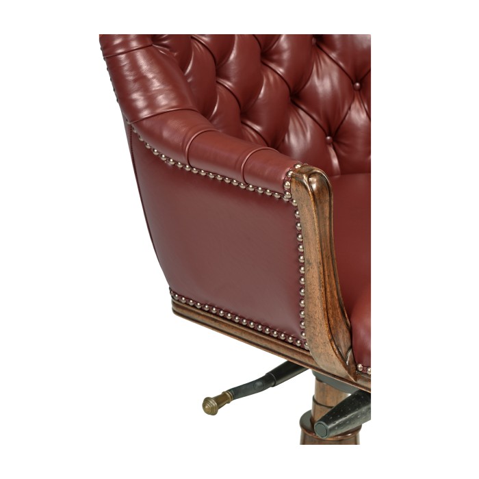 Chesterfield Style High Back Walnut Office Chair