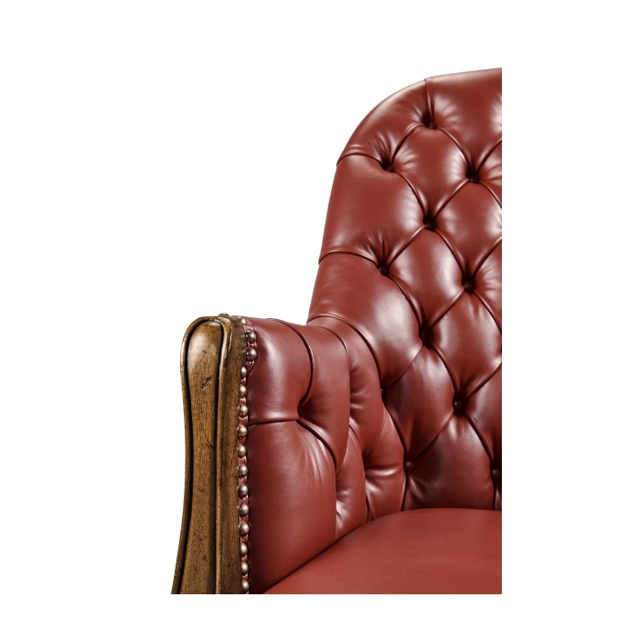 Chesterfield Style High Back Walnut Office Chair