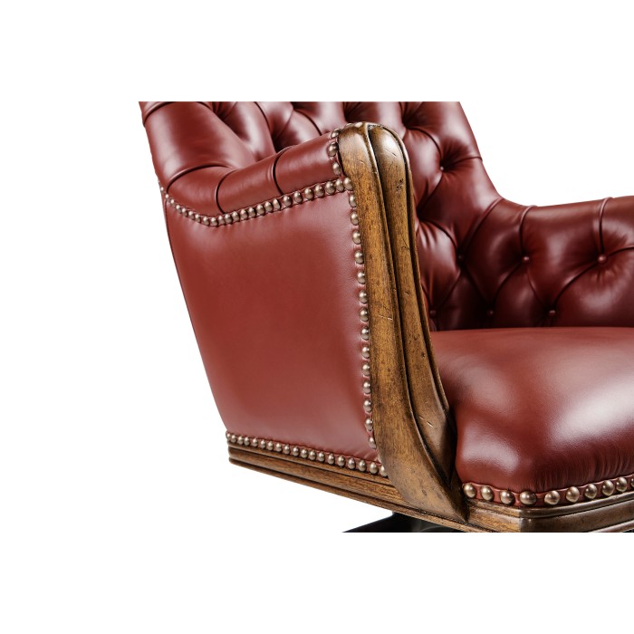 Chesterfield Style High Back Walnut Office Chair