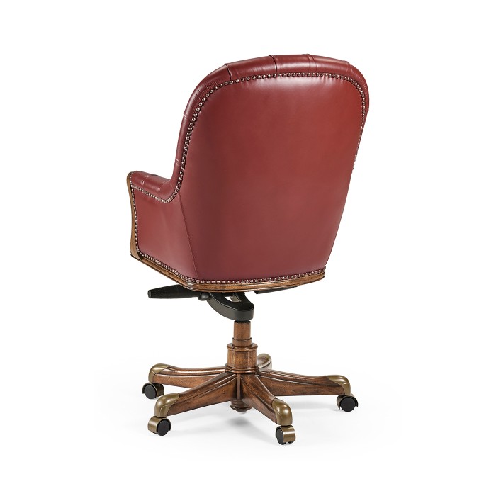 Chesterfield Style High Back Walnut Office Chair